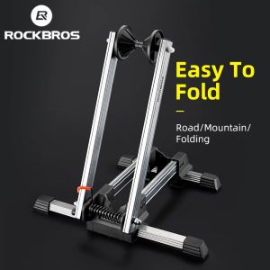 ROCKBROS จักรยานพับได้ขาตั้งแบบพกพาจักรยานที่แขวนสิ่งของชั้นที่จอดรถ Rack อลูมิเนียมอัลลอยด์ขาตั้ง Park และซ่อมสําหรับ MTB