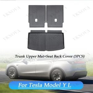 For Tesla Model Y L 2026 Rear Seat Backrest Pad Trunk Mat Anti-Kick Pad Car Interior Accessories Model YL Cargo Liner