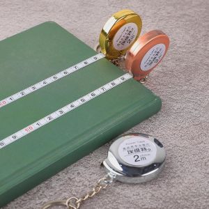 Thước Dây Mini 2m Móc Khóa Nhỏ Gọn – Vỏ Nhựa ABS Giả Kim Loại Thước Cuộn Đo Cơ Thể Quần Áo Tiện Lợi