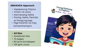 CC New A5 Size Philippine Abakada Approach Educational Book for Kindergarten - 72 Pages with 120 Page Back Cover