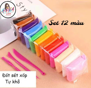 Đất sét nặn tự khô an toàn cho bé Set đất nặn 12 màu /24 màu /36 màu tạo hình ngộ nghĩnh cho bé