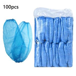 100pcs Disposable PE Oversleeves Oil-Proof Arm Sleeves Waterproof Thickened Plastic Arm Covers for Kitchen Clean Work