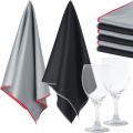 6 chiếc khăn lau kính lớn bằng microfiber, khăn không xơ 25 x 20 inch để lau kính, lau cửa sổ, đồ dùng thủy tinh (đen, xám). 