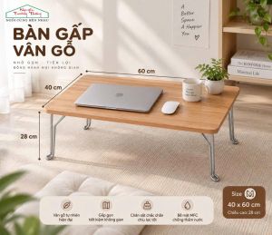 Bàn xếp đa năng vân gỗ NTT Bàn xếp sinh viên gấp gọn