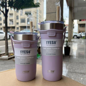 Tyeso แก้วเก็บอุณหภูมิ แก้วน้ําสเตนเลส มีฉนวนกันความร้อน พร้อมสายคล้อง 550mL/710mL