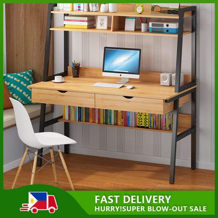 Computer desk With 2 drawers Office table student writing desk office