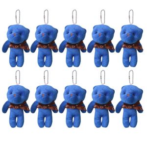 DITIPOO 10Pcs Được nhồi bông. Gấu bông nhỏ Động vật hoạt hình Móc khóa Móc khóa hình gấu bông trắng. Phụ kiện treo Mềm mại Búp bê gấu bông Đồ trang trí cho cặp sách.