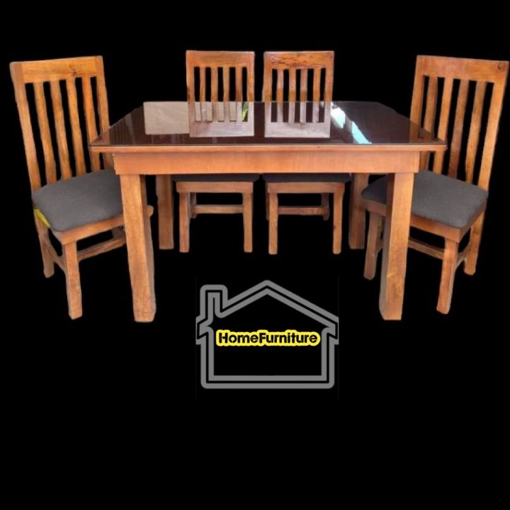 4,6, and Seaters Wooden DUCO Painted Dining Table set with (FREE TOP  GLASS)