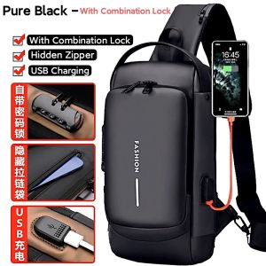 USB With Combination Lock Beg Silang Lelaki Waist Chest Pouch Bag Men Sling Bag Men Messenger Shoulder Bag Sling Bag Man