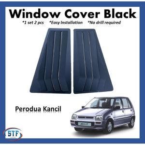 Perodua Kancil Mustang Window Cover / Rear Window Side Louver Cover Triangle Mirror Cover Protector-Black