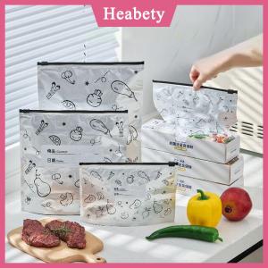 Heabety 10 cái túi công suất lớn nhôm lá thực phẩm Túi rò rỉ tủ đông an toàn nhà bếp túi tươi giữ tươi Túi khóa có thể tái sử dụng