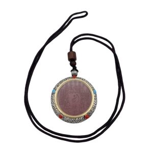 Authentic Cinnabar Necklace with Mountain Ghost Spend Money Thang-ga Rotatable Pendant Lucky Charm