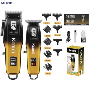 Kemei KM-8501 Professional Electric Hair Clippers Set Rechargeable Barber For Men LCD Display Adjustable Hair Cutter Machine