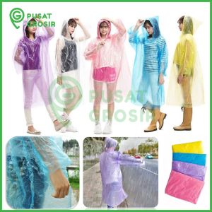 Jas Hujan Transparan Colorful Disposable Emergency Raincoat jas ujan tipis Darurat Rain Coat jasujan - Pusat Grosir Aksesoris
