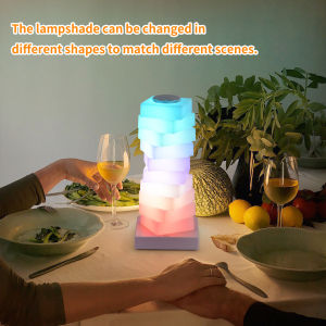 SXH Creative DIY Colorful Romantic Mood Table Lamp Bedroom Decoration Wireless Phone Charging Bedside Night Light