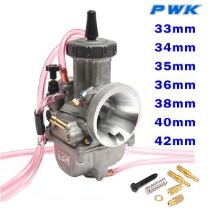 ZSDTRP Universal Motorcycle carburetor PWK33/34/35/36/38/40/ 42mm Carburetor with Power Jet for 2T/4T Engine Dirt Bike Motocross Motorcycle Scooter UTV ATV
