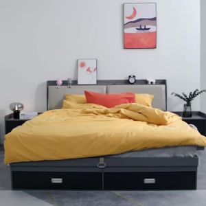 ⚡Smart Storage Bed Frame With Charging Port Solid Wood Bed Frame Bed Frame With Mattress Super Single/Queen/King Size Bed Frame