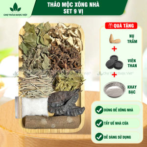 Gói xông nhà 9 vị thảo mộc xông nhà tẩy uế thanh lọc không khí tặng khay xông nụ trầm
