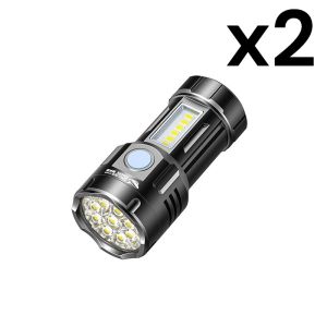 Outdoor Portable Magnetic Flashlight Mini Multifunctional Flashlight Strong Light Zoomable Magnetic Absorption Flashlight