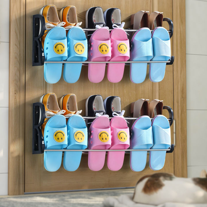 Candy Online Wall-Mounted Shoe Rack Slippers Rack Behind Door Shoe