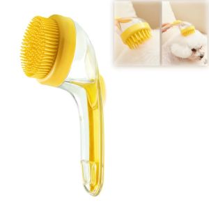 Multifunctional Pet Bathing Brush Silicone Pet Liquid-Filled Shower Brush Rubber Comb Long And Short Hair Dogs Cats Long Handle