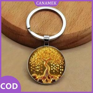 CANAMEK✨ 1 2pcs thời trang 2D tiền cây mô hình thời gian đá quý Keychain cho phụ nữ người đàn ông tinh tế mặt dây chuyền Keyring túi trang trí phụ kiện Quà Tặng
