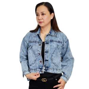 Jaket Jeans Wanita Crop Korea Kekinian