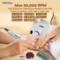 Electric Nail Drill File Professional E-File 30000RPM Tools for Acrylics Nails Natural Nails with Foot Pedal Ideal for Hands and Feet at Home use Nail Salon (White). 