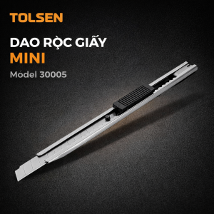Dao rọc giấy mini cỡ nhỏ 9x80 mm vỏ thép Tolsen 30005 tiện lợi sắc bén chống gỉ sản phẩm nhỏ gọn tiện lợi nút trượt thẳng an toàn