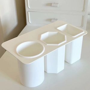 Tempat Pena Pensil Samping Meja 3Slot Perekat Minimalis Tempat Kosmetik Kapasitas Besar