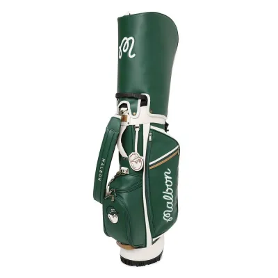 Malbon Golf Bag Mens And Womens Trendy Brand Pu Waterproof Multi-function Bracket Bag Double Hat Golf Bag