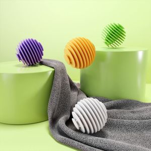 BEBA 3pcs Household Soft Rubber Laundry Balls Reusable Anti Entanglement Fabric Softener Ball Portable Colorful Washer Clothes Wash Ball For Washing Machine