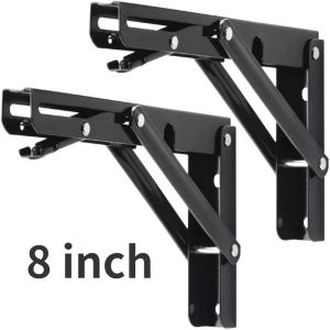 OKDA 2PCS Folding Angle Bracket Wall Hanging Bracket Wooden Board Bracket