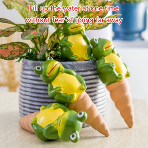4pcs Frog Watering Globes Self Watering System Spikes Terracotta Automatic Waterer Irrigation Drippers for Pots