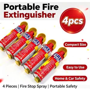 4Pcs Car Fire Extinguisher - w/ Portable stand Fire Stop 500 ml for car motorcycle Bose Car Accesso