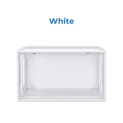 Acrylic Shoe Box Organiser - Magnetic Front & Side Opening Space-Saving Stackable Durable Thickened