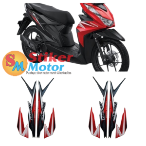 lis les sticker striping motor beat cbs 2020 2021 hitam-merah