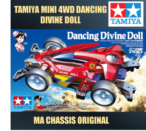 Tamiya Mini 4WD Dancing Divine Doll MA Chassis Original. Red toy car with four wheels.