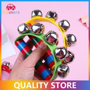 [Eleanor] 1PC Childrens Intellectual Props Handbell Hand Bells With 5 Jingle Bells Wood Handle Musical Instrument Toy For Music Class