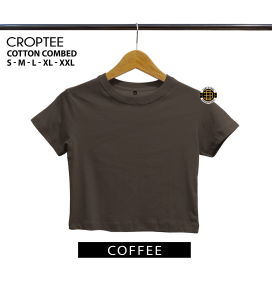 KS23 - CROP TOP POLOS COTTON COMBED 24S TEBAL BAJU KAOS CROP TEE TSHIRT KOREAN STYLE FASHION WANITA