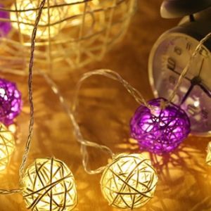 Murah Banget - Lampu Hias Dekorasi Bola Rotan 2 Meter / Tumbler Light Hias Dekorasi / String Fairy Lampu Hias Bulat Kamar