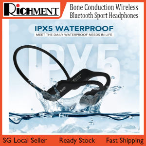 【🔥SG SELLER🔥】RICHMENTGADGET Premium Open Ear Bone Conduction Wireless Bluetooth Sport Headphones Over Ear Wireless Bluetooth Headset Bluetooth Wireless Microphone Sweatproof Bone Sport Wireless Headphones for Running Cycling Hiking Driving