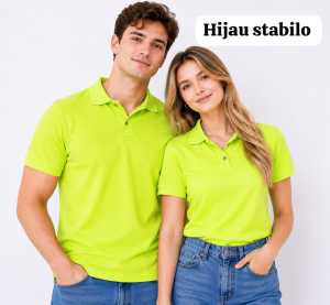 Kaos Kerah Polos lengan Pendek Hijau stabilo Polos - Kaos Kerah Polos Premium - Kaos Kerah Pendek FO POLOS warna Hijau Terang
