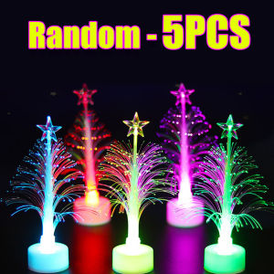 2/5Pcs Colorful LED Fiber Optic Night Lights Flash Christmas Night Lamp Xmas Gift