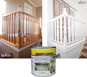 1L ( WHITE MATT ) HEAVY DUTY PainT White Semi-Gloss ( Matt ) 1 Liter For Metal & Wood /1liter