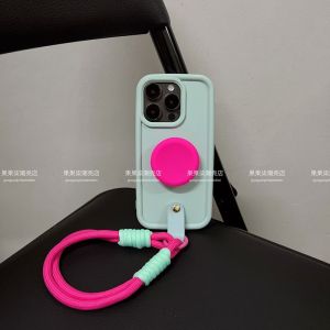 Simple And Advanced Color Matching Bracket iPhone15promax Mobile Phone Case Apple 1314 Wristband 12 Female 11