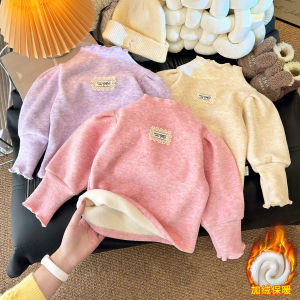 เด็กหญิงเสื้อโปโลเสริมหนาฤดูหนาวฤดูใบไม้ร่วงฤดูหนาวเด็กใหม่ ที่อบอุ่นเสื้อเด็กผู้หญิงเสื้อสำหรับเด็ก