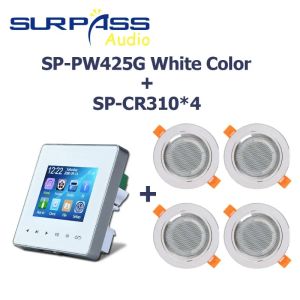 Smart Home Theater Sound System Bluetooth Touch Screen Wall Amplifier Support Fm Radio with Surround Stereo 3 inch Mini Ceiling Speaker for Hotel Restaurant