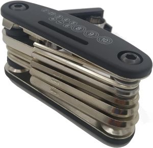 16-in-1 Multi-Tool Bicycle Repair Tool Kit Folding Hex Key and Screwdriver Set for Mechanics  Compact Carry Case