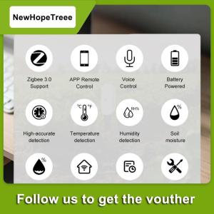 NewHopeTreee ZigBee เครื่องตรวจจับความชื้นในดินเครื่องทดสอบความชื้นอุณหภูมิความชื้นเซ็นเซอร์ตรวจจับสำหรับสวนในบ้าน